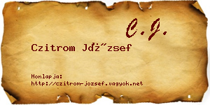 Czitrom József névjegykártya